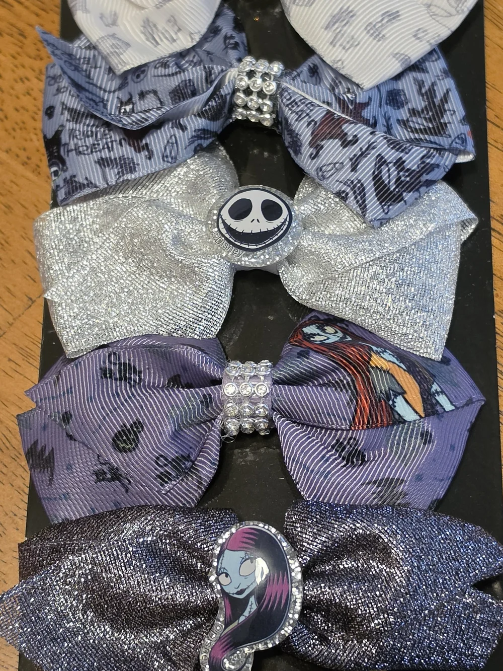 Nightmare Before Christmas Disney Hair Bow Set Purple & Silver NMBC Hair Bows